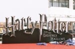 A cut out of the Harry Potter and the Deathly Hallows Part 2 logo, from the film premiere.