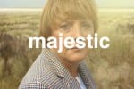 Angela Merkel stands majestically in a field with the caption 'majestic' over her face in a hipster font.
